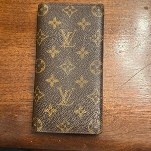 Louis Vuitton Brown and Gold Monogram Checkbook/Card Holder